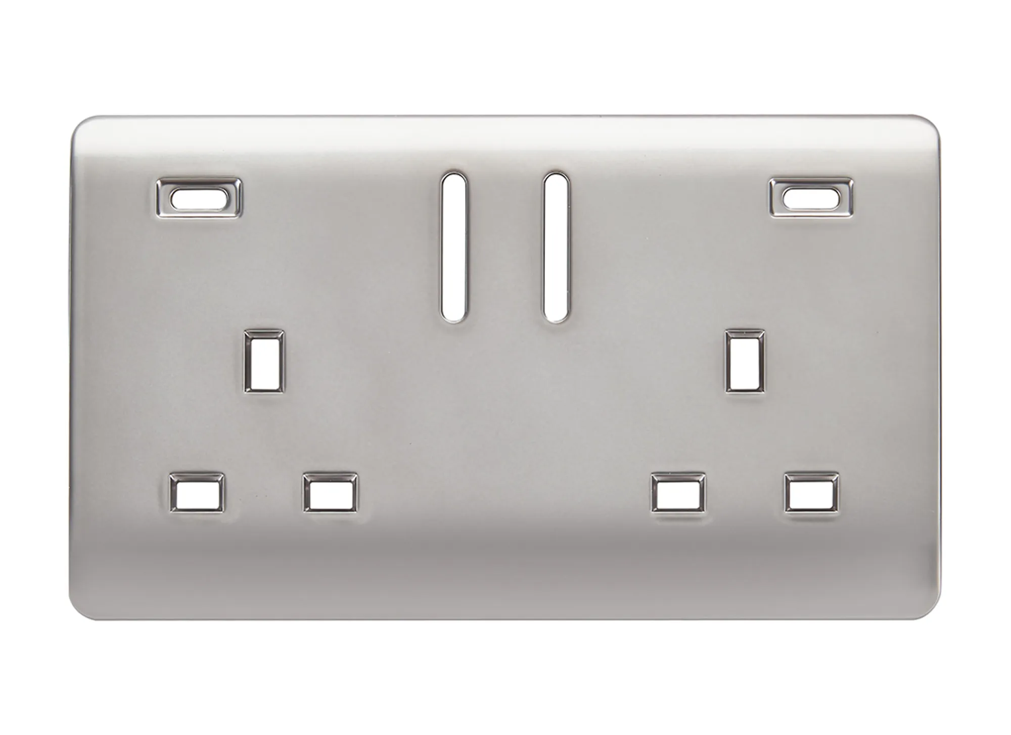 Brushed Steel Spare Plate Wiring Accessories Trendi Decorative Screwless